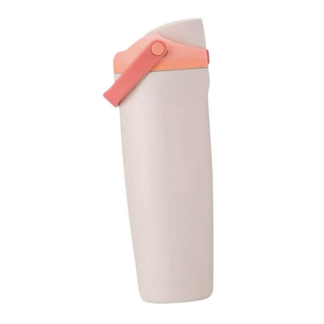 Botella de agua aislada, taza térmica, regalo portátil, deportes, reutilizable, 30 oz/900 ml para Rosa Blanco