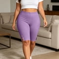 thumbnail image 7 of Vhkiploz Plus Size Summer Bike Shorts for Women's Elastic High Waist Beach Yoga Running Shorts Solid Side Split Sporty Workout Athletic Shorts, L-5XL, 7 of 7