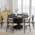 thumbnail image 2 of MAYEERTY 52 in. Soild Wood Black Dining Table Round Kitchen Table, 2 of 5