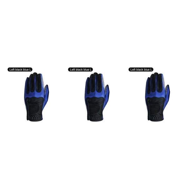 Guantes de Golf Yuarrent 1 Uds hombre mano Izquierda derecha antideslizantes Negro Azul L