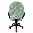 thumbnail image 3 of Floral Office Chair Slipcover, Romantic Season Inspirations with Roses Birds on Tree Branches Summer Design, Stretch Decorative Fabric Cover, Standard Size, Seafoam Sage Green, by Ambesonne, 3 of 5