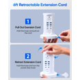 thumbnail image 2 of Protector contra sobretensiones Power Strip Tower kakyanill 9 AC 8 USB, color blanco, 2 of 8