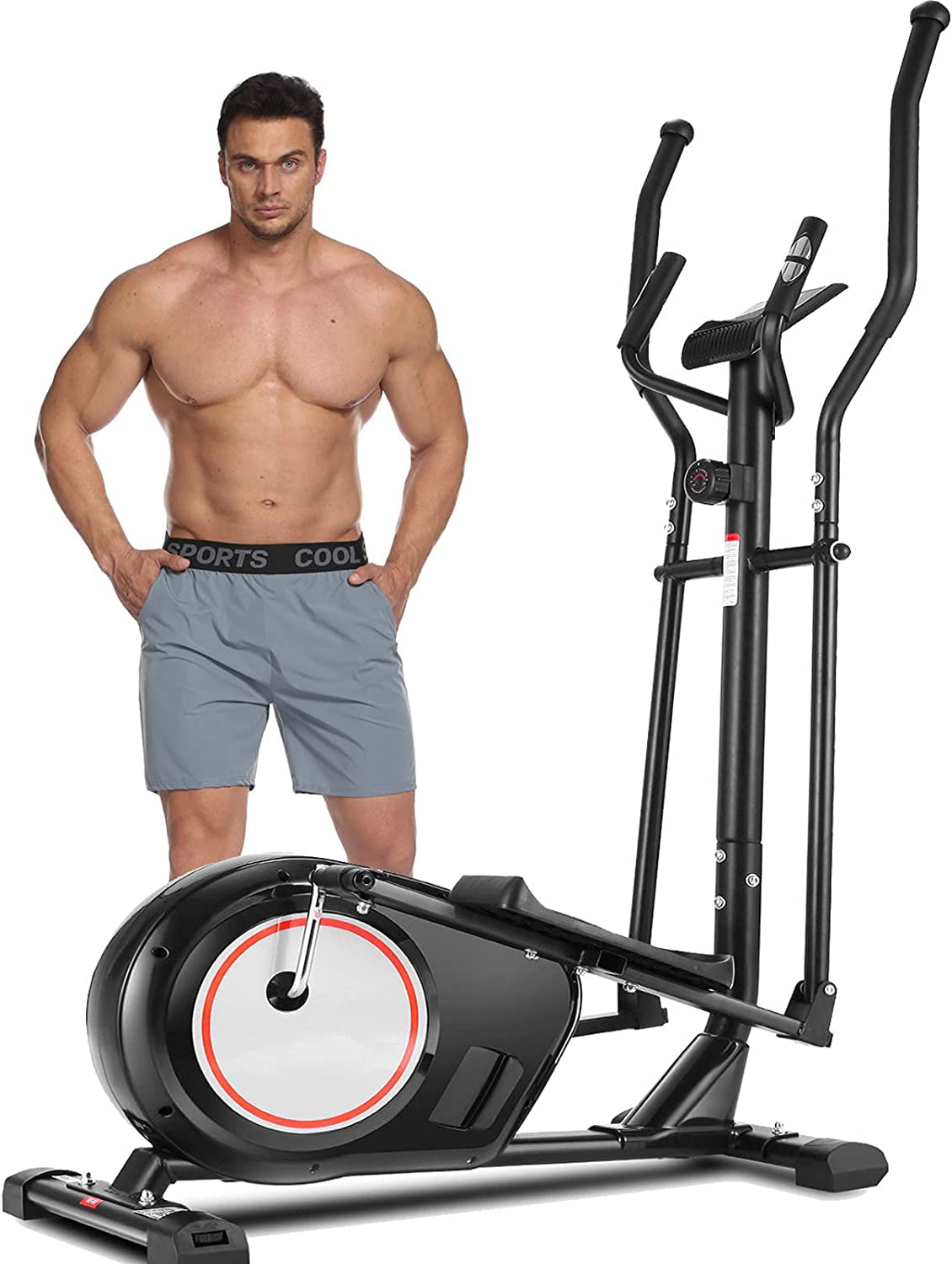 ANCHEER Elliptical Machine Cross Trainer for Home Use with LCD Monitor 