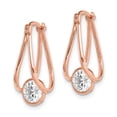 thumbnail image 2 of Primal Gold 10 Karat Rose Gold Polished Cubic Zirconia Hoop Earrings, 2 of 5