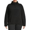 No Boundaries Juniors' Plus Size Quarter-Zip Pullover Sherpa Sweatshirt