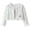 White, variant on White Girls Cropped Knit Cardigan Long Sleeve Floral Pom Pom Bolero Sweater for Kids,Size 9-10T