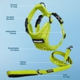 thumbnail image 4 of Voyager Step-In Lock Dog Harness & Reflective Leash Set w/ Neoprene Handle 6ft - For Small to Large Breed Dogs/ Cats, Cute & Heavy-Duty for Walking, Running & Training - Lime Green Lime Green Trim, L, 4 of 9
