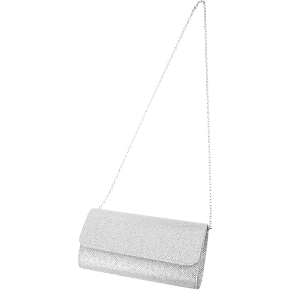 Silver Envelope Clutch Purse with Chain Women Evening Bag Crossbody Handbag for Wedding and Formal Events