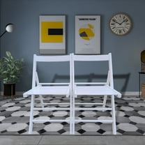 Foldable Patio Dining Set, 2 Folding Chairs, Indoor and outdoor universal, White