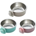 thumbnail image 2 of Stainless Steel Cat Dog Hanging Bowl Feeding Supplies Pet Supplies 13.5 cm Green, 2 of 2