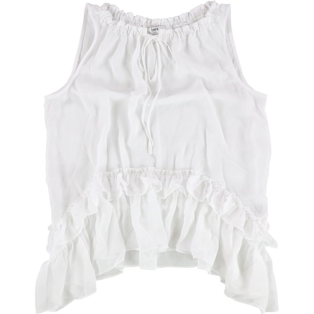Blusa de punto con volantes para mujer bar III blanca mediana