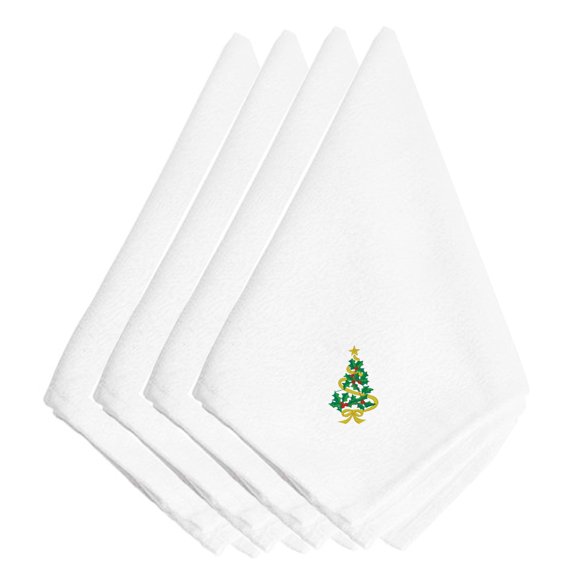 Christmas Tree Embroidered Napkins Set of 4