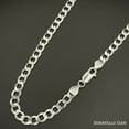 thumbnail image 3 of Sterling Silver 925 Curb Chain 5MM, 16"-24", Curb Link Chain Necklace, Italian Made Sterling Silver 925 Unisex Chain, 3 of 5