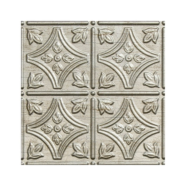 Fasade Easy Installation Traditional 1 Vintage Metal Glue Up Ceiling Tile/ Ceiling Panel (12" X 12" Sample)