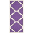 thumbnail image 3 of SAFAVIEH Cambridge Justine Geometric Quatrefoil Wool Runner Rug, Purple/Ivory, 2'6" x 8', 3 of 10