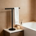 thumbnail image 5 of Hand Towel Holder, Matte Black Bathroom Towel Racks, Countertop Towel Stand, T-Shape Towel Holder for Bathroom Kitchen, Size 11" L x 12" H, 5 of 6