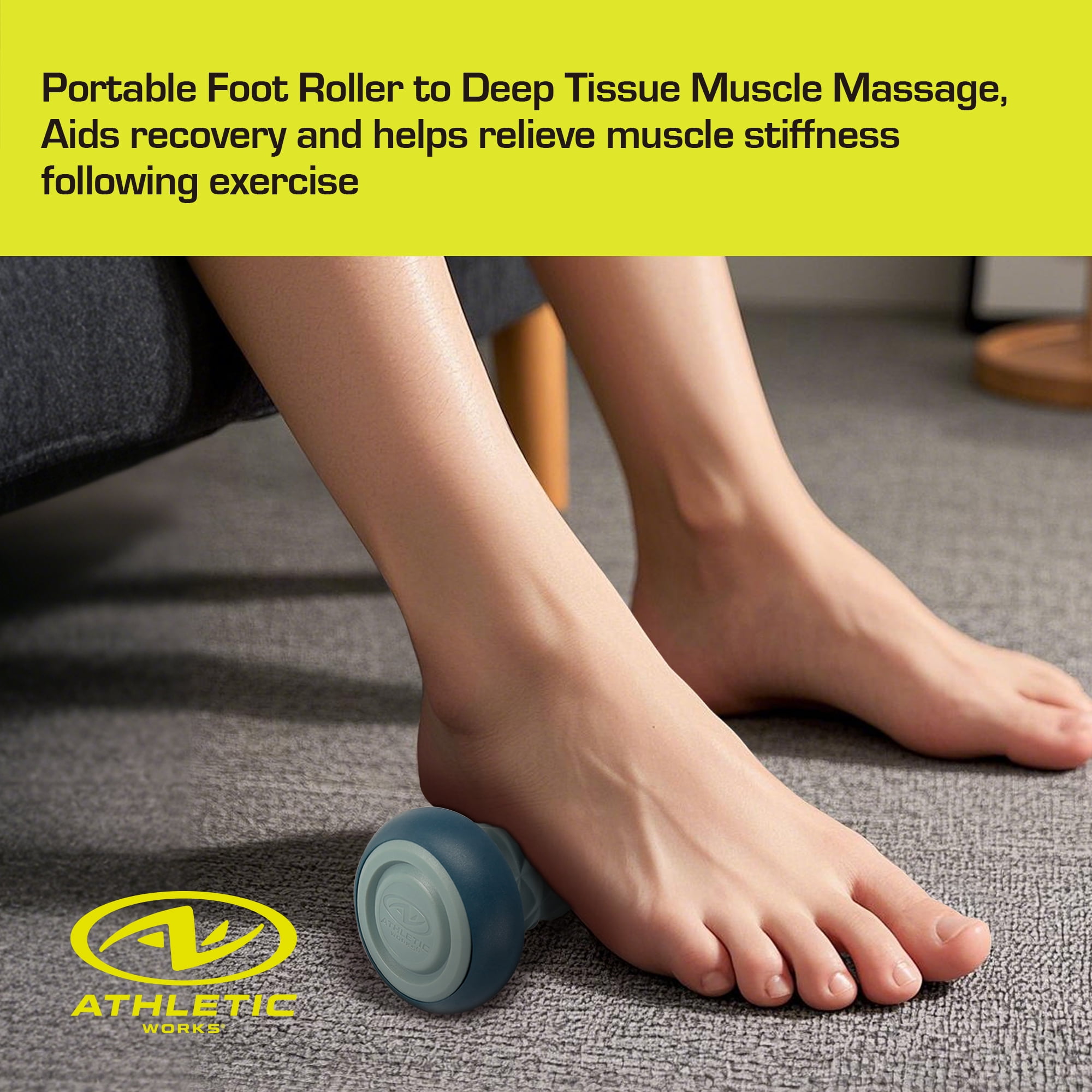 Athletic Works Acupressure Foot Massage Roller High Quality Material with Raised Pattern
