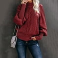 thumbnail image 2 of Ladies M Sweaters for Women Mid Neck Sweater Loose Long Sleeve Knit Solid Color Sweater Pullover Top Pullover Sweat Shirt for Men Sweatshirts for Big And Tall Women Pullover Sweaters Long Sleeve Di, 2 of 6