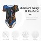 thumbnail image 4 of Balery Starry Night Charging Dinosaur Body de cuello redondo de manga corta para mujer Tops de manga corta Tops básicos-Small, 4 of 7