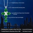 thumbnail image 2 of Gem Stone King 925 Sterling Silver Green Simulated Emerald Cross Pendant Necklace for Women (3.40 Cttw, Gemstone, Oval 6X4MM, With 18 inch Silver Chain), 2 of 5