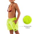 thumbnail image 2 of Printed, Solid & Fluorescent Colored Quick Dry Swim Shorts for Boys and Girls, Swim Trunks, Bathing Suits, Swimwear, Swim Shorts for Kids – 2pc – Green/Red, 3-4T, 2 of 11