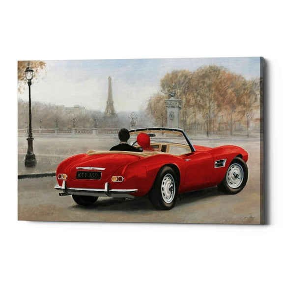 Epic Graffiti 'A Ride in Paris III Red Car' by Marco Fabiano, Canvas Wall Art, 26"x18"
