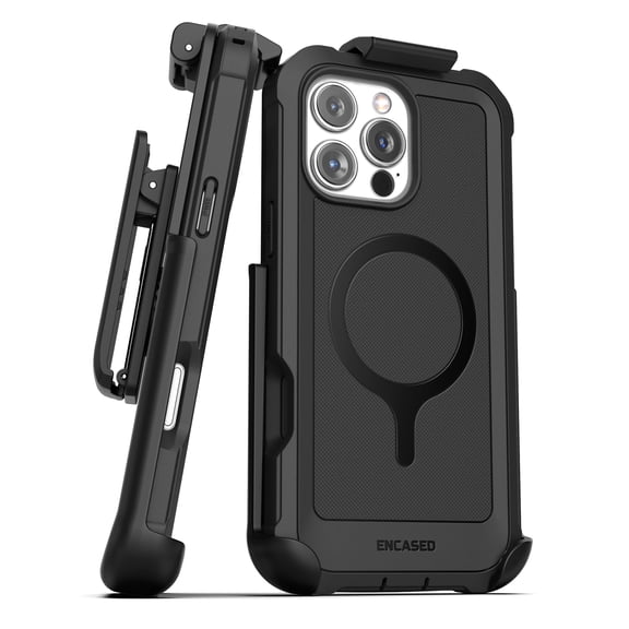 Encased Protective Belt Case for iPhone 16 Pro with Built-In Screen Protector and Phone Holster Clip (Compatible with MagSafe) Heavy-Duty Hybrid Rugged Cover