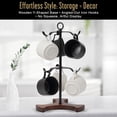 thumbnail image 2 of Mug Holder Tree for Countertop | 2-Tier Coffee Cup Stand & Rack Holds 6 Large Mugs, 5oz to 20oz | Space-Saving Mug Stand with Solid Wood Base | Kitchen Counter Organizer & Coffee Bar Accessories, 2 of 13