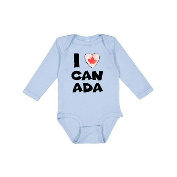 Inktastic I Love Canada Heart with Maple Leaf Boys or Girls Long Sleeve Baby Bodysuit