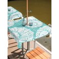 thumbnail image 2 of Outdoor Tablecloth with Umbrella Hole for Patio/Picnic/Party/Camping, Turquoise Conch Coastal Waterproof Table Cloth Square Cover Washable, Nautical Summer Ocean (60"x 60"), 2 of 9