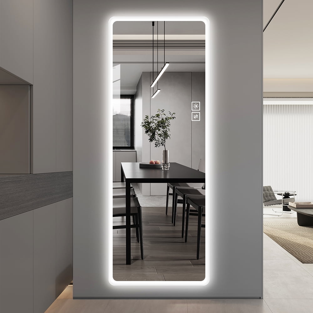 LAIYA 65 x 22 inch LED Mirror Full Length Vanity Mirror Frameless Wall Mounted Mirror