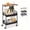 Black, variant on NTGFU 3-Tier White Metal Utility Rolling Cart with Wooden Table Top, Storage Cart Trolley Kitchen Organizer Rolling Desk with Locking Wheels for Office, Classroom, Dorm, Bedroom