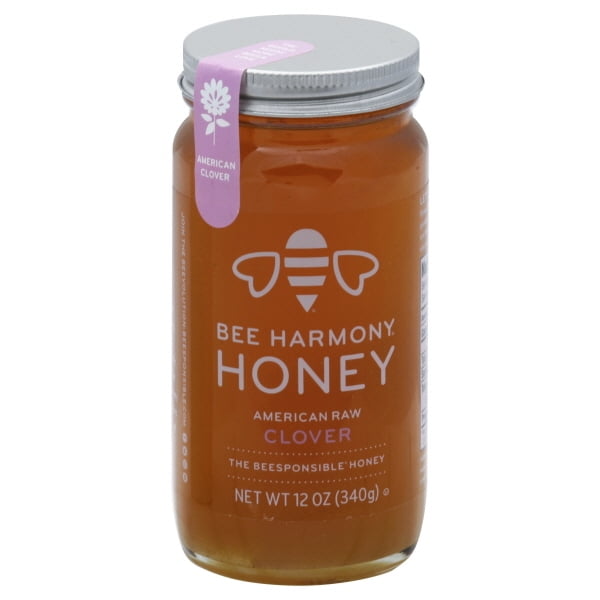 Bee Harmony US Clover Honey, 12 oz Glass Jar