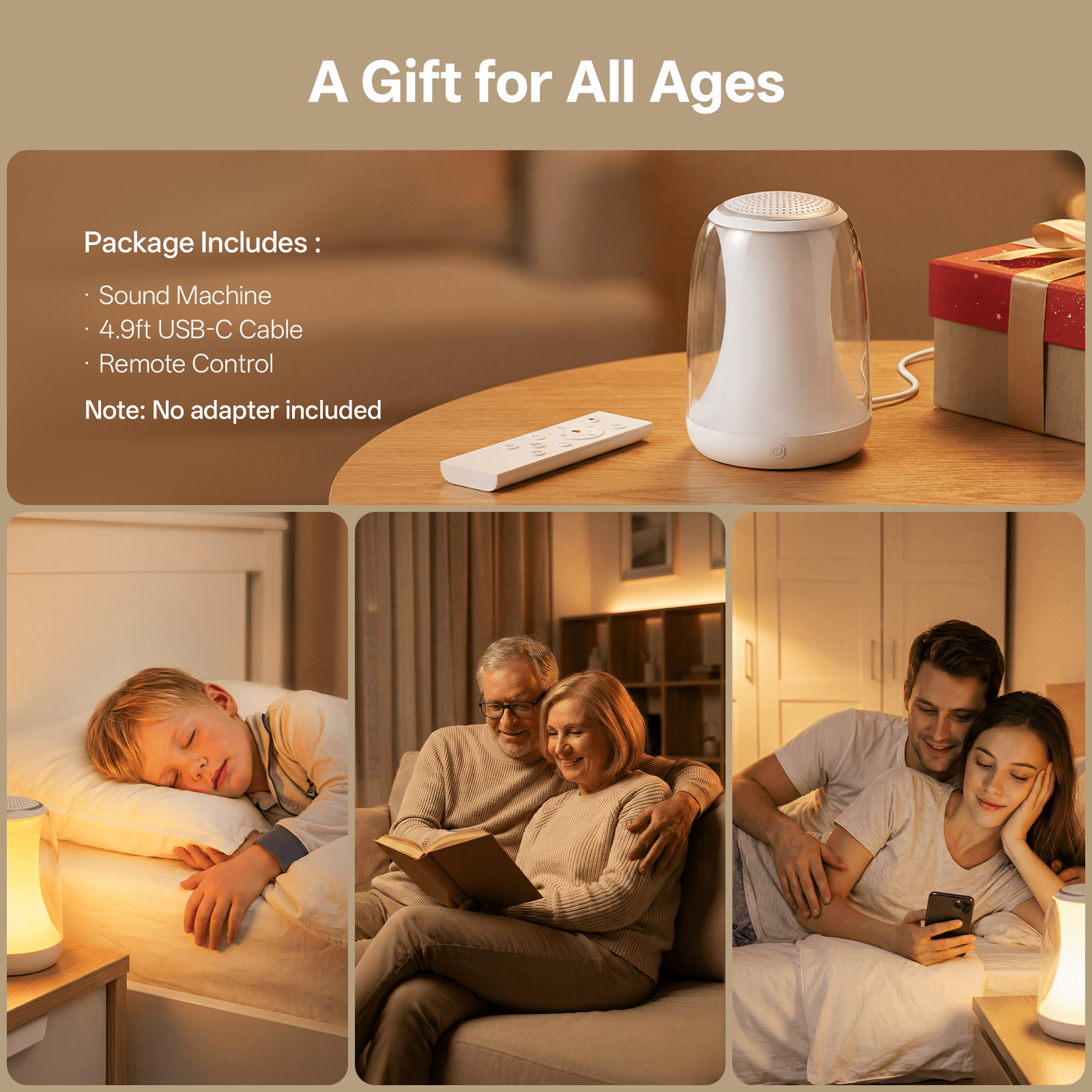 Hotmoon Baby Nursery Night Light Sleep Sound Machine, 27 Soothing Sounds, 8 Color-Changing, RF Remote Control, Timer, Child Nursing, Toddler Soothing