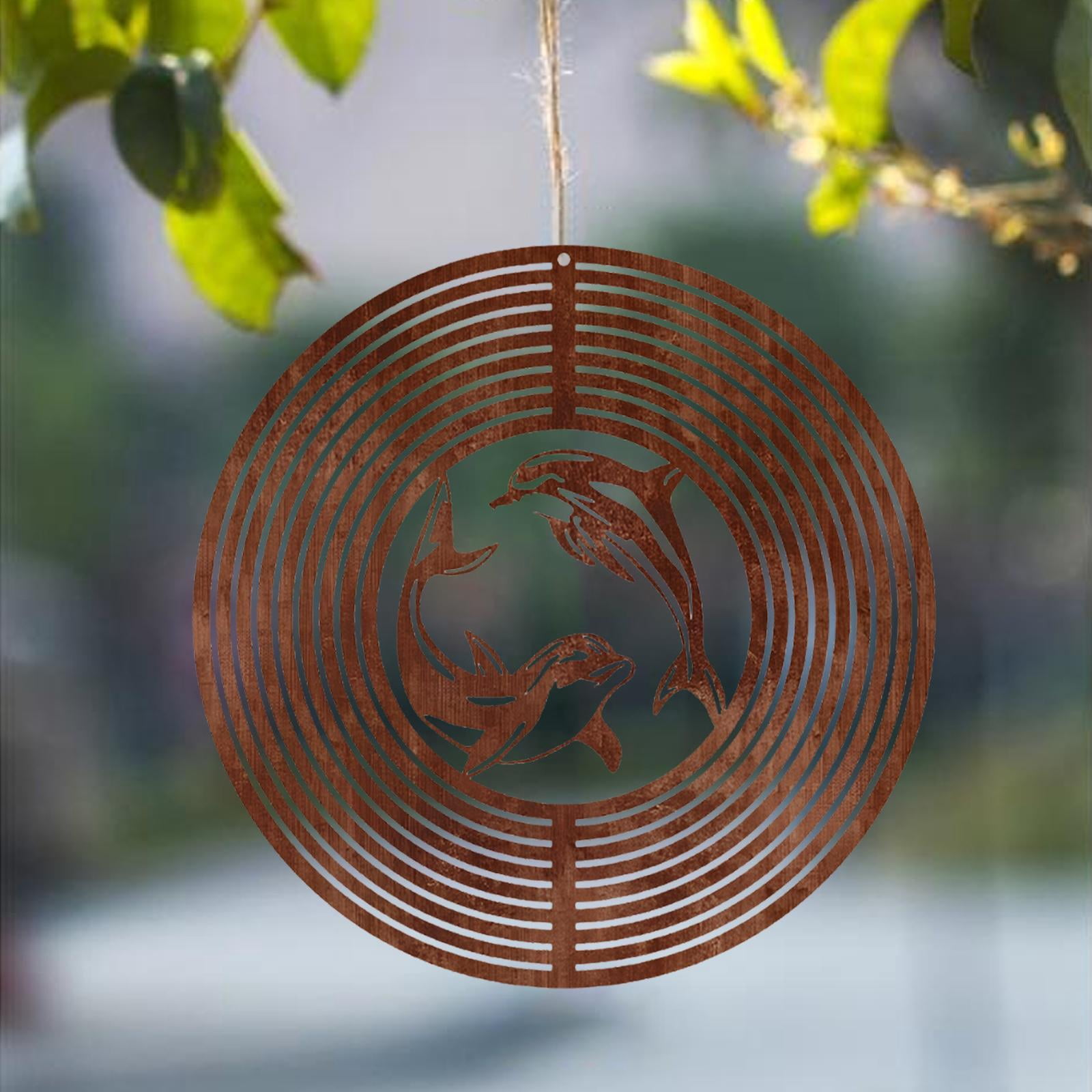 Dualoai Wind Chime Hanging Decorative Pendant Handcrafted Windchime Wind Chime Bell for Yard Women Men Outdoor Indoor Patio Decor Dolphin