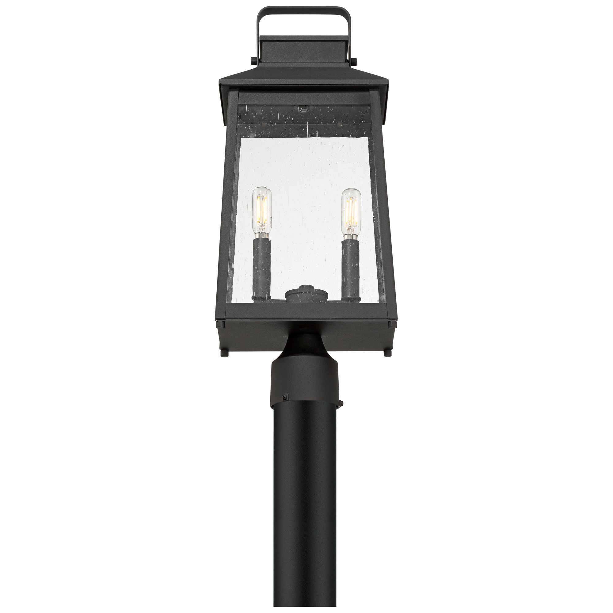 John Timberland Jubliee 20 1/4" High Modern Outdoor Post Light Fixture Pole Porch Set of 2 2-Light Black Metal Clear Glass Shade