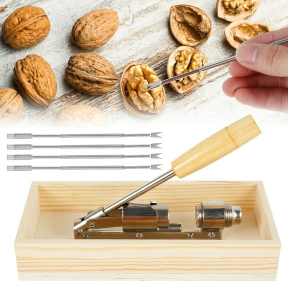 Nut Crackers Pecan Cracker Heavy Nut Cracking Tool Easy to Use Walnut Cracker Tool Versatile Nut Sheller Adjustable Pecan Nuts Cracker Tool with Rectangular Wood Box for Walnuts