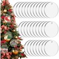 thumbnail image 1 of Cludoo Adornos acrílicos de 4 pulgadas en blanco, 30 piezas de adornos acrílicos redondos transparentes en blanco, adornos de disco circular acrílico en blanco con orificio para vinilo, decoración nav, 1 of 3