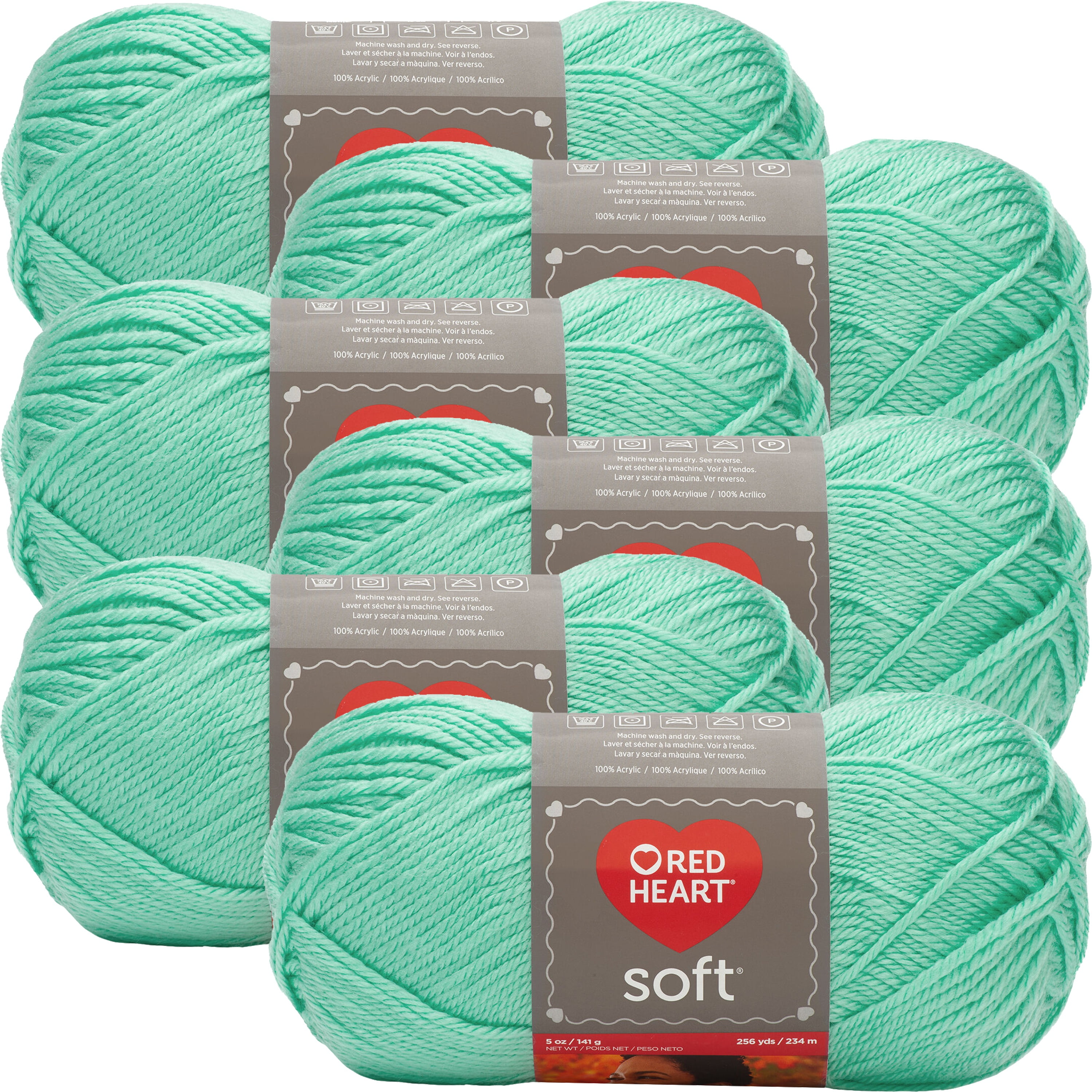 Red Heart Soft Yarn-Minty, Multipack Of 6