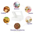 thumbnail image 4 of PACKHOME 25 White Bakery Boxes 8x6x2.5 inches, Dessert Box, Pastry Boxes, Treat Box with Window, 4 of 8