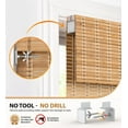 thumbnail image 3 of LazBlinds Cordless Bamboo No Tools No Drill Light Filtering Window Treatment Roll Up Blinds, Brown, 35" x 64", 3 of 4