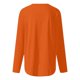 thumbnail image 4 of MHFRRA Camiseta de Manga Larga con Cuello En V y Color Liso para Mujer Naranja, 4 of 4