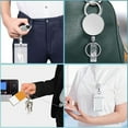 thumbnail image 5 of Metal Retractable Badge Reel with ID Holder, 25” Cord for Office Staff and Students, Heavy Duty ABS Clip and Keychain, Clear Badge Holder for Cards and Licenses, 5 of 6
