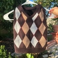 thumbnail image 5 of Unir Womens Sleeveless Sweater Vest Classic V Neck Argyle Plaid Knit Cropped Tank Basic Preppy Everyday Layering Top S-M-L 1 Piece, 5 of 6