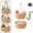 2Tier-Khaki, variant on Woven Cotton Tier Over the Door Basket, Wall-Mounted Storage Organizer | Space-Saving Storage, Cotton Woven, Versatile Hanging Organizer, Foldable Washable Baskets