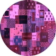 thumbnail image 1 of Ahgly Company Indoor Round Abstract Purple Contemporary Area Rugs, 8' Round, 1 of 4