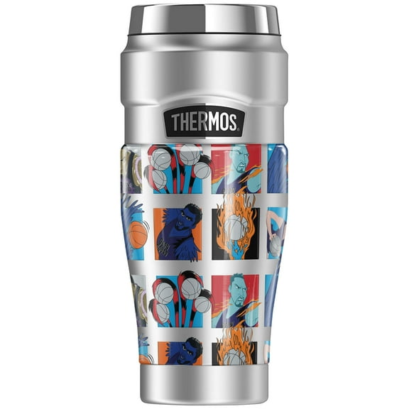 Space Jam: A New Legacy Goon Character Tile Pattern THERMOS STAINLESS KING Stainless Steel Travel Tumbler, Vacuum insulated & Double Wall, 16oz