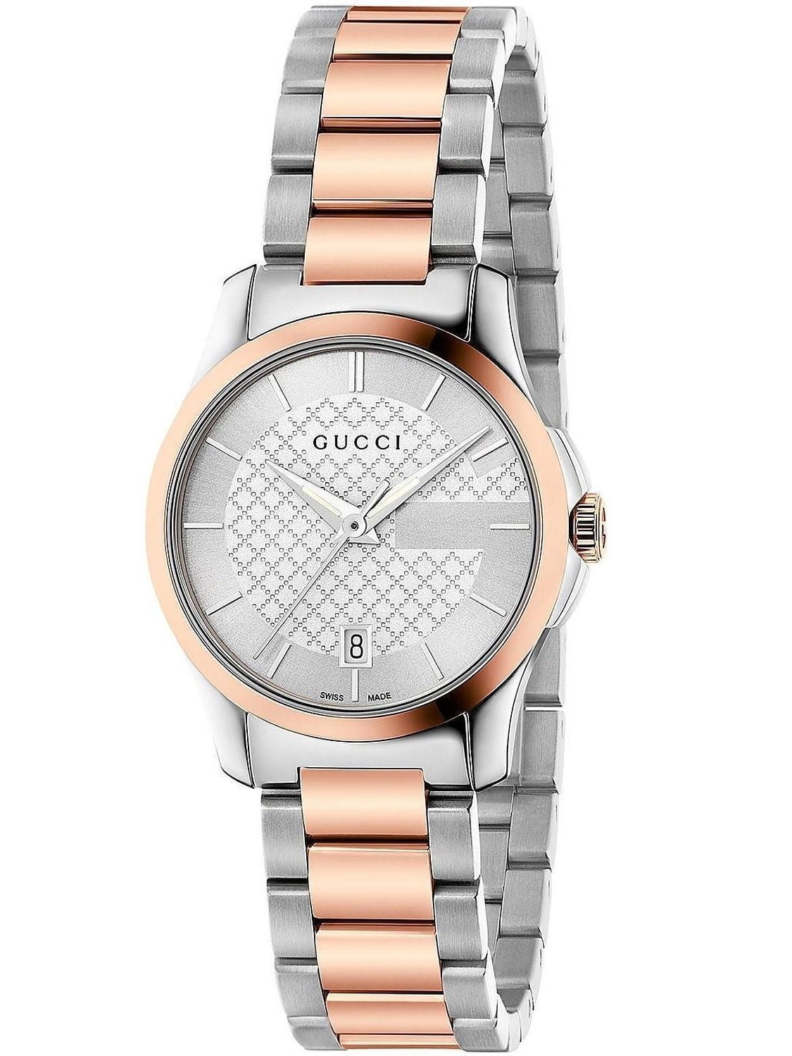 Gucci Women's YA126528 'G-Timeless' Two-Tone Stainless Steel Watch Walmart.com