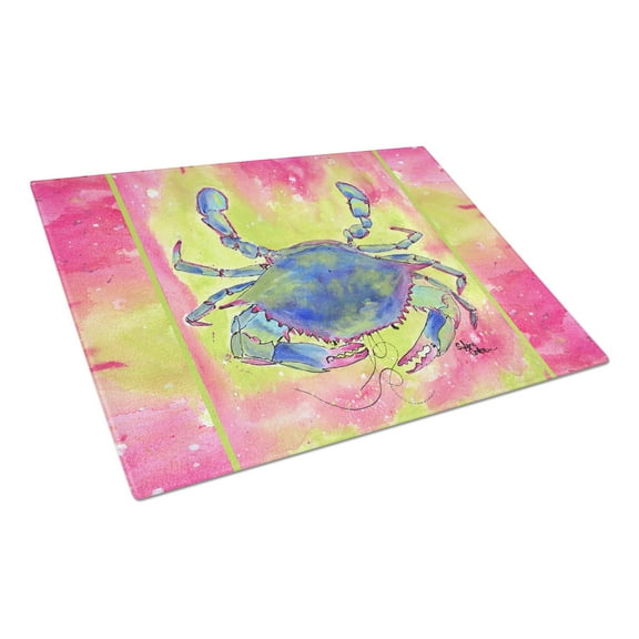 Caroline's Treasures 8343LCB Crab Glass Cutting Board Large, 12H x 16W, multicolor