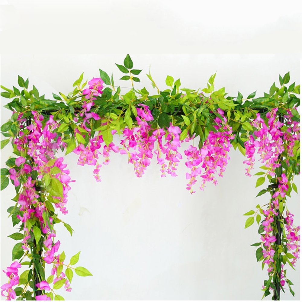 Wisteria Garland Artificial Silk Wisteria Vine 10pcs 5.9ft/Piece